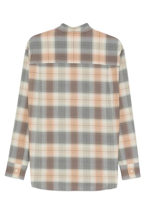 camicia super light wool uomo marrone chiaro AURALEE | A26SS01LCLIGHT BROWN CHECK